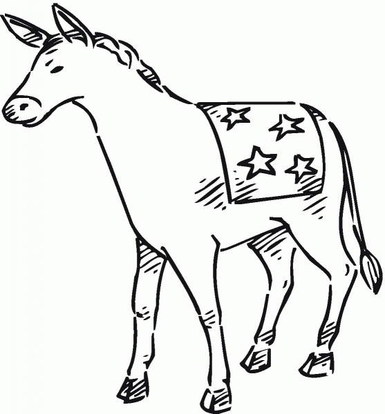 Democrat Donkey coloring page image