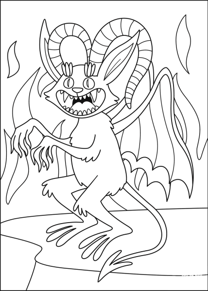Demon coloring page image