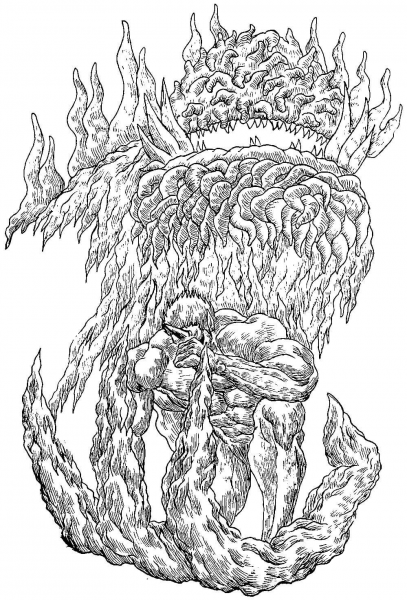 Demon in the Hand of Fate coloring page image