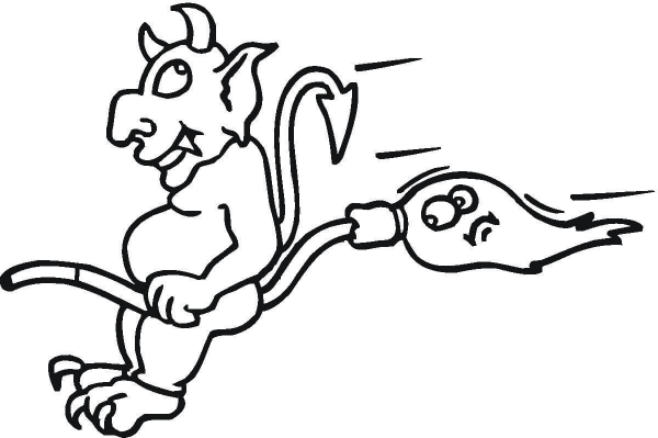 Demon Is Flying To The Hell  coloring page image