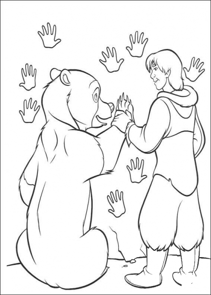 Denahi and the Bear coloring page image