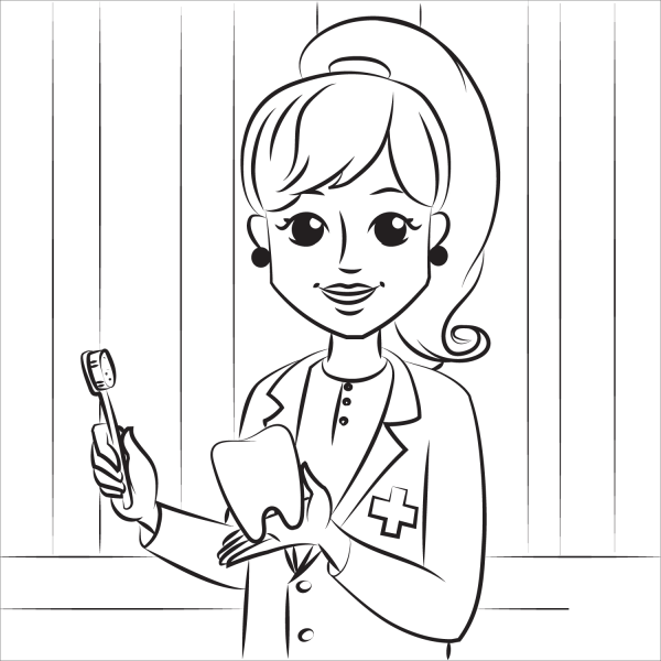Dentist coloring page image
