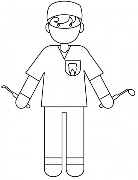 Dentist coloring page image