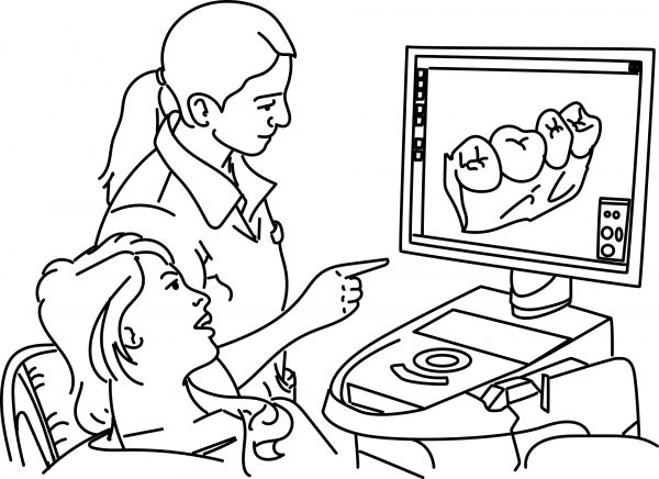 Dentistry coloring page image