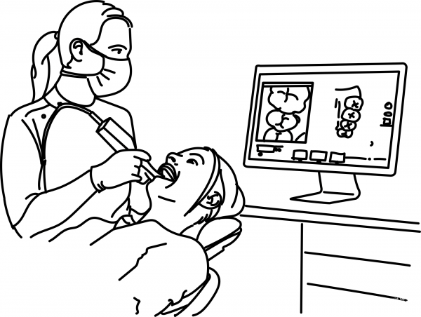 Dentistry coloring page image