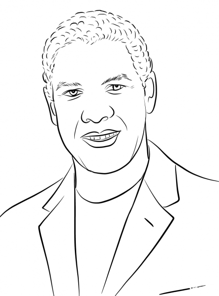 Denzel Washington coloring page - ColouringPages