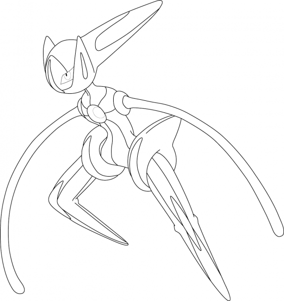Deoxys in Speed Form coloring page image