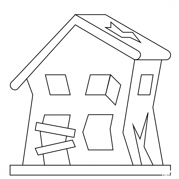 Derelict House coloring page image