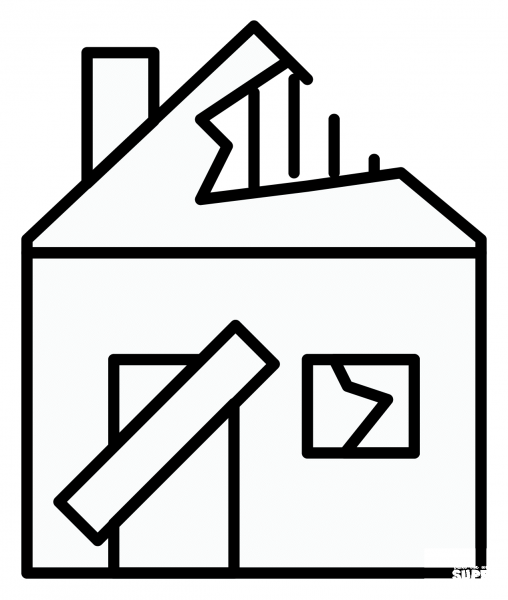 Derelict House Emoji coloring page image
