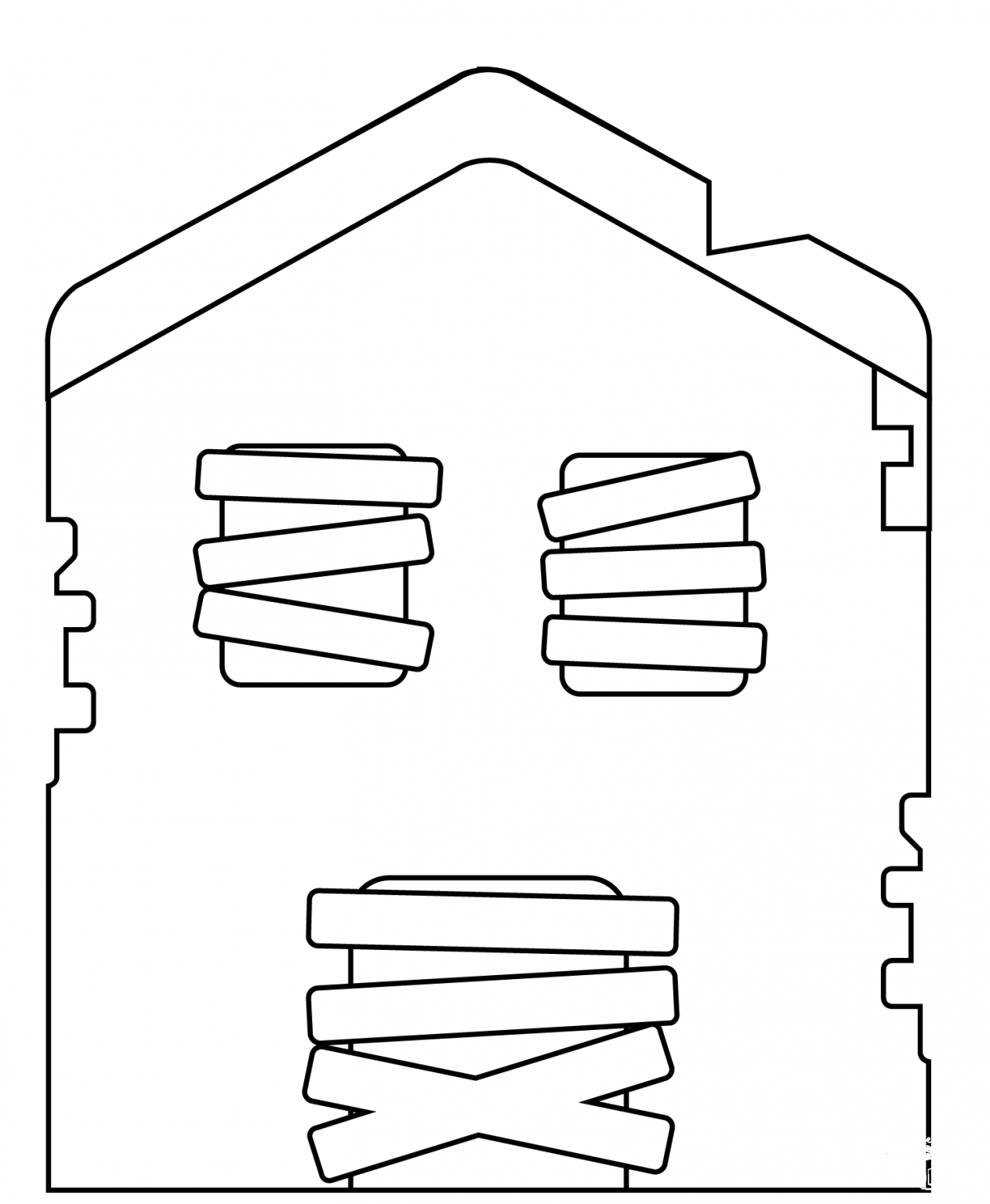 Derelict House Emoji coloring page ColouringPages