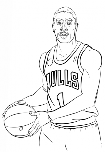 Derrick Rose coloring page image