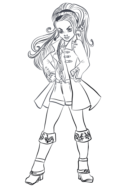 Descendants Wicked World CJ Hook coloring page image