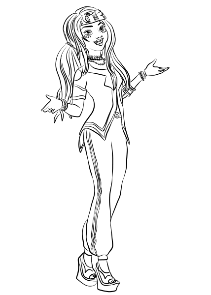 Descendants Wicked World Genie Chic Freddie coloring page image