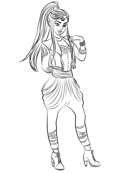 Descendants Wicked World Jordan coloring page image