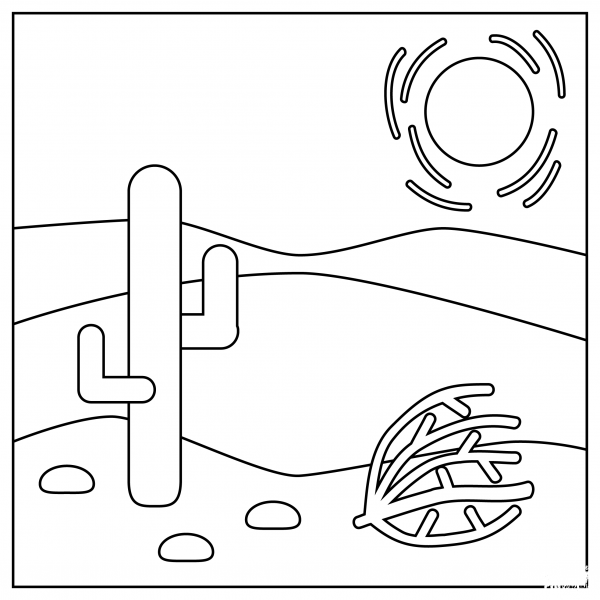 Desert coloring page image