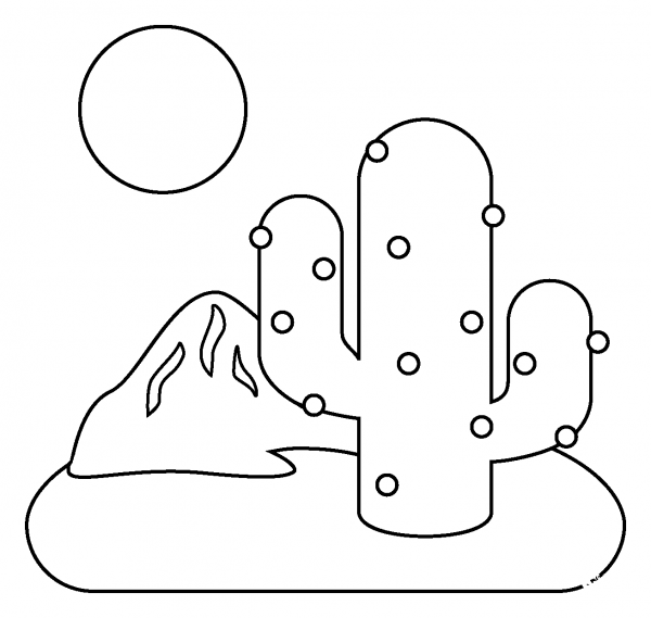 Desert Emoji coloring page image