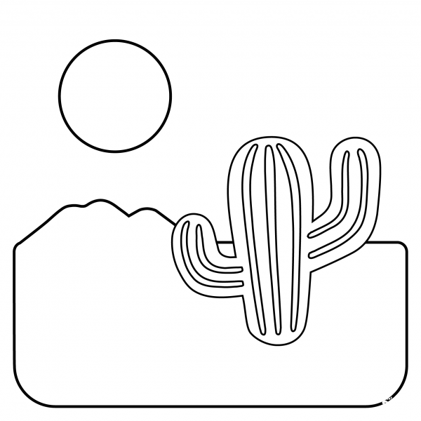 Desert Emoji coloring page image