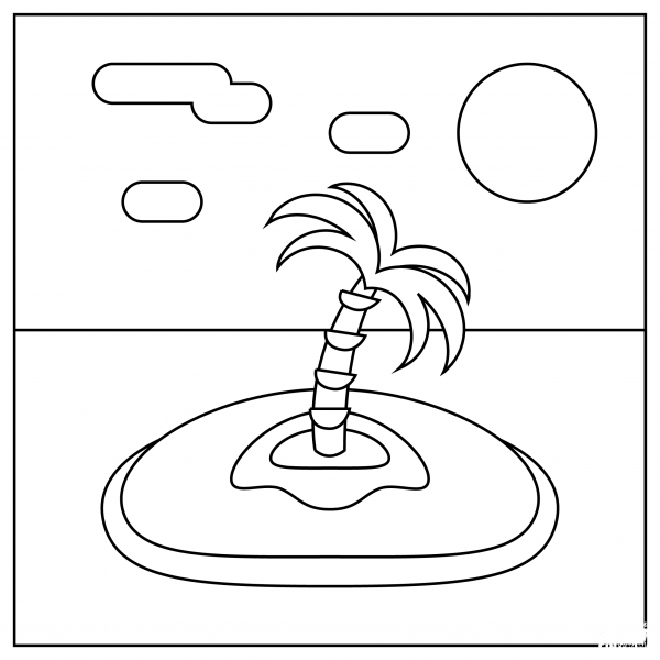Desert Island coloring page image