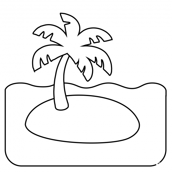 Desert Island Emoji coloring page image
