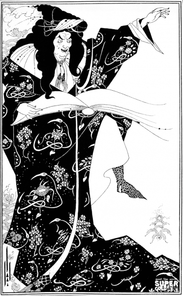 Design for a Frontispiece to Virgilius the Sorcerer coloring page image