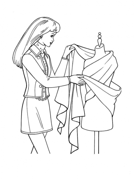 Designing a Dress  coloring page image