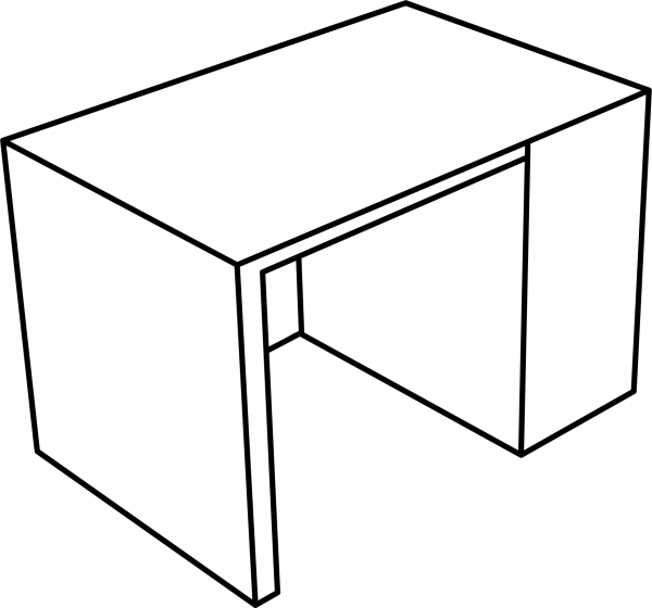 Desk Plain Perspective View coloring page image