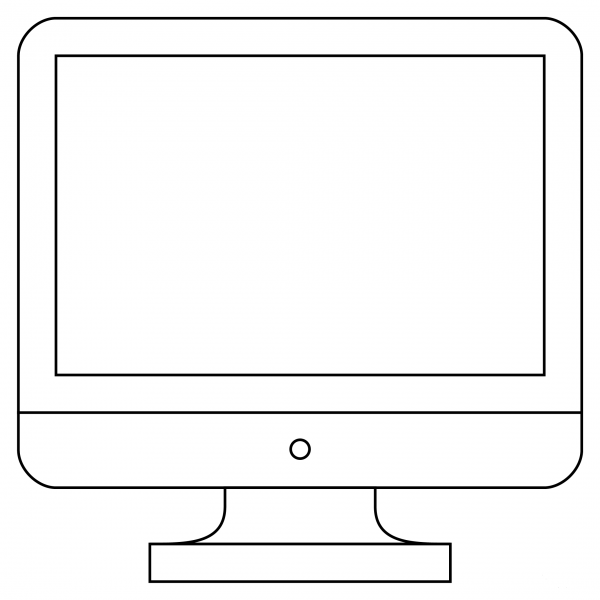 Desktop Computer coloring page image