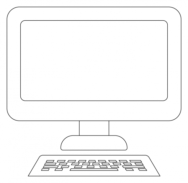 Desktop Computer Emoji coloring page image