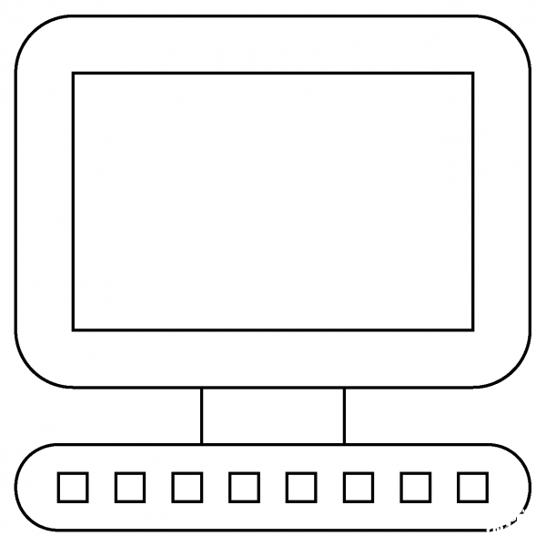 Desktop Computer Emoji coloring page image