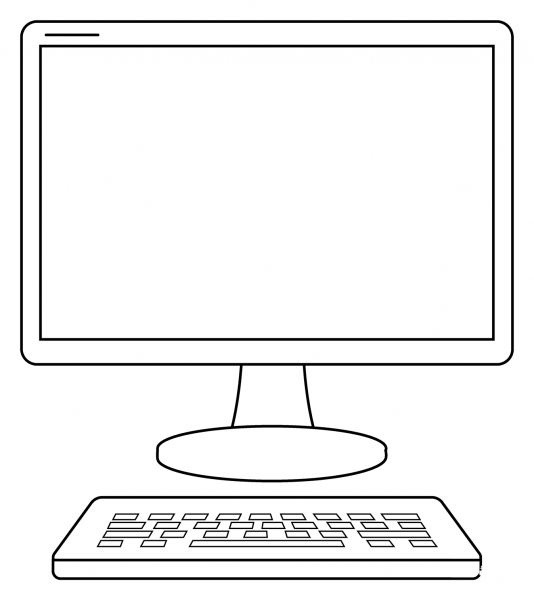 Desktop Computer Emoji coloring page image