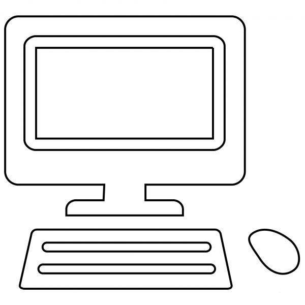 Desktop Computer Emoji coloring page image