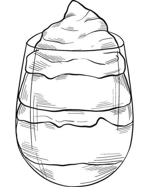 Dessert coloring page image