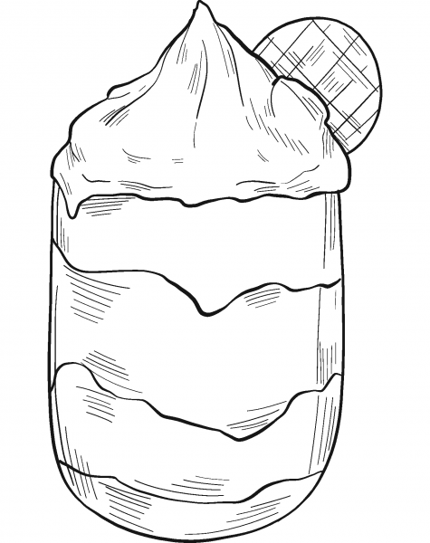 Dessert coloring page image