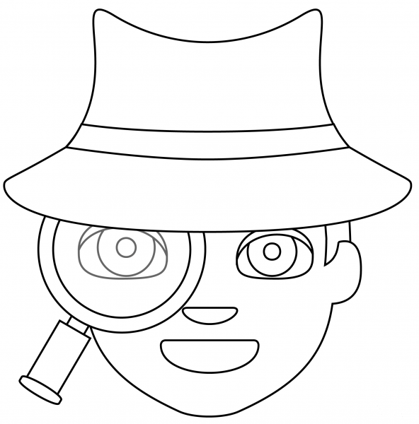Detective coloring page image