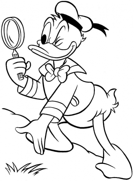 Detective Donald  coloring page image