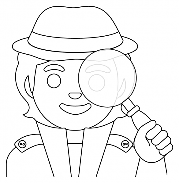 Detective Emoji coloring page image