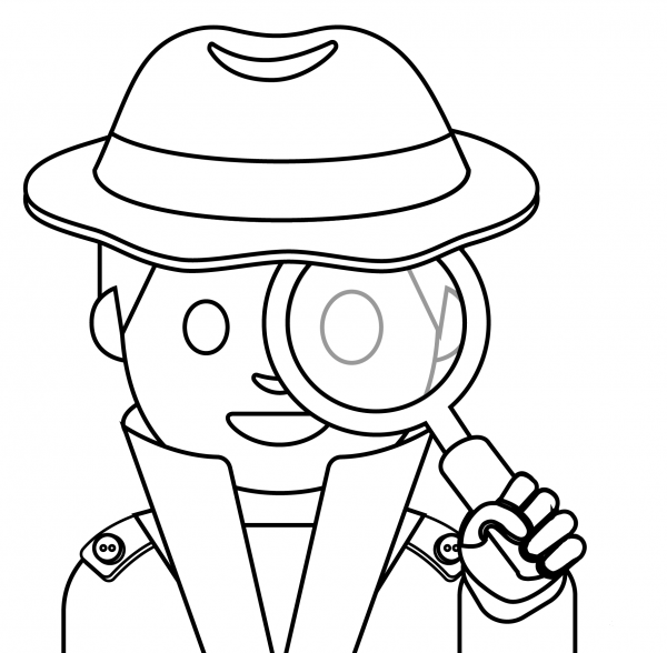 Detective Emoji coloring page image