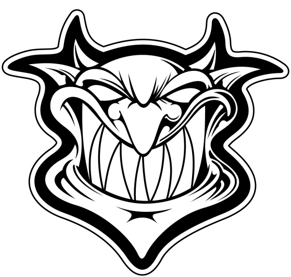 Devil Head coloring page image