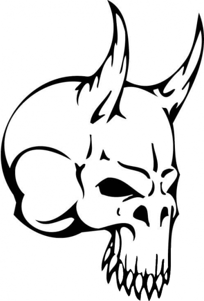 Devil Skull coloring page image