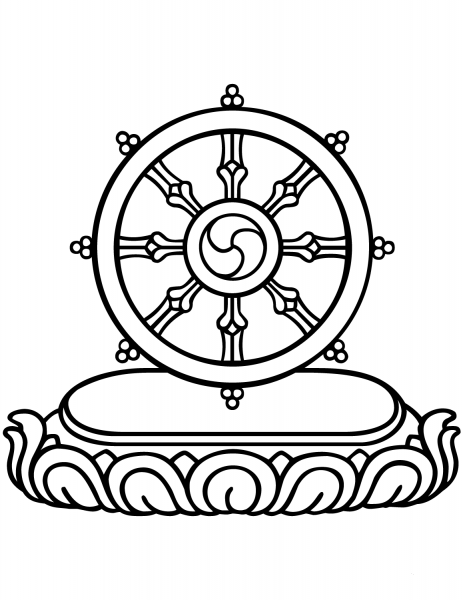 Dharmachakra coloring page image