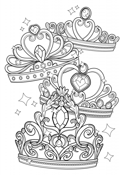 Diadems coloring page image