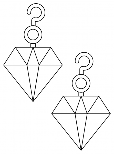 Diamond Earring coloring page image