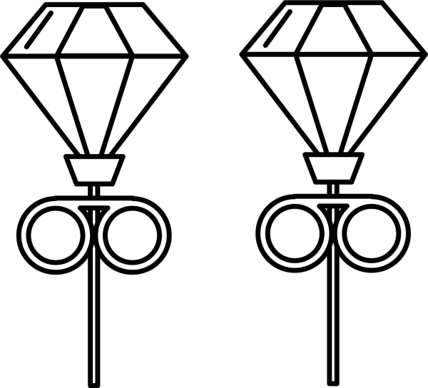 Diamond Earring coloring page image