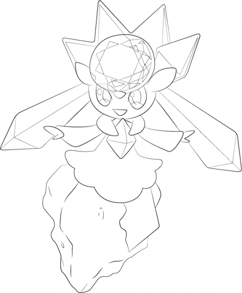Diancie Pokemon coloring page image
