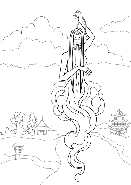 Diao Si Gui coloring page image
