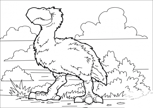 Diatryma coloring page image