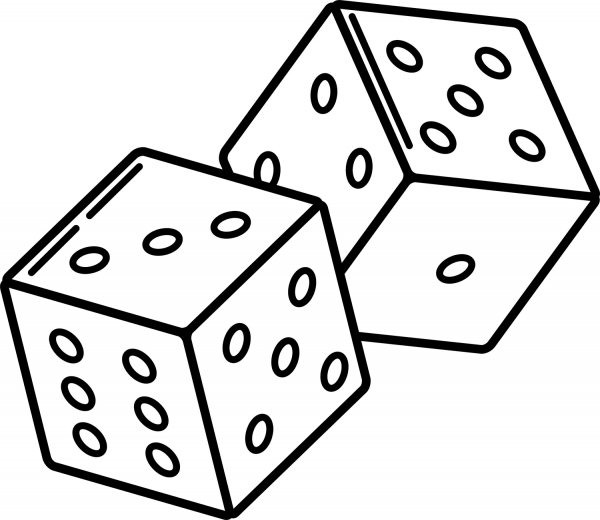 Dice coloring page image