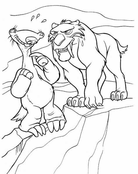 Diego And Sid  coloring page image