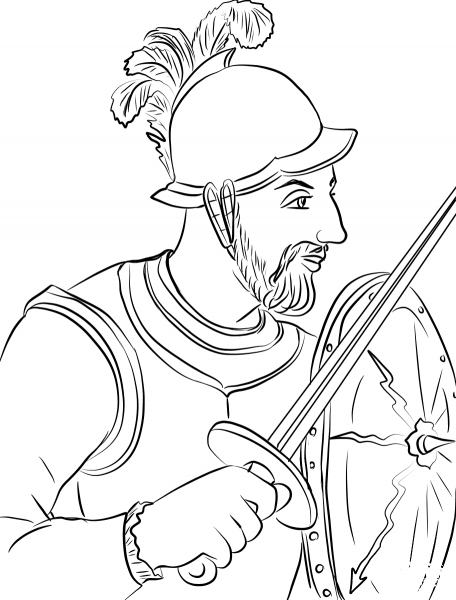 Diego de Almagro coloring page image
