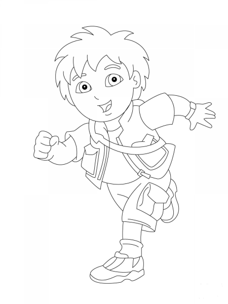 Diego is Running coloring page image